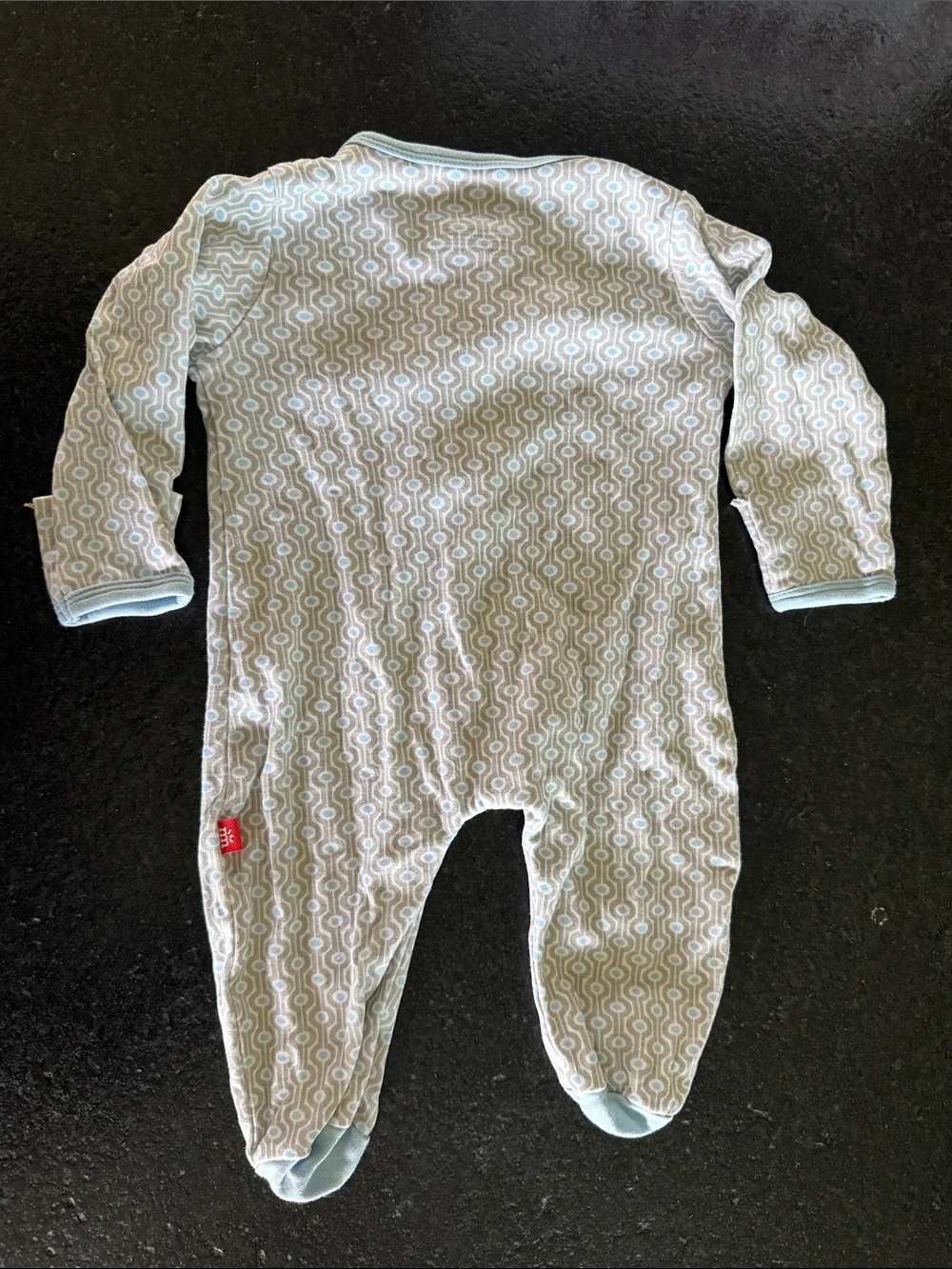 magnetic me Light Blue Patterned Baby One-Piece